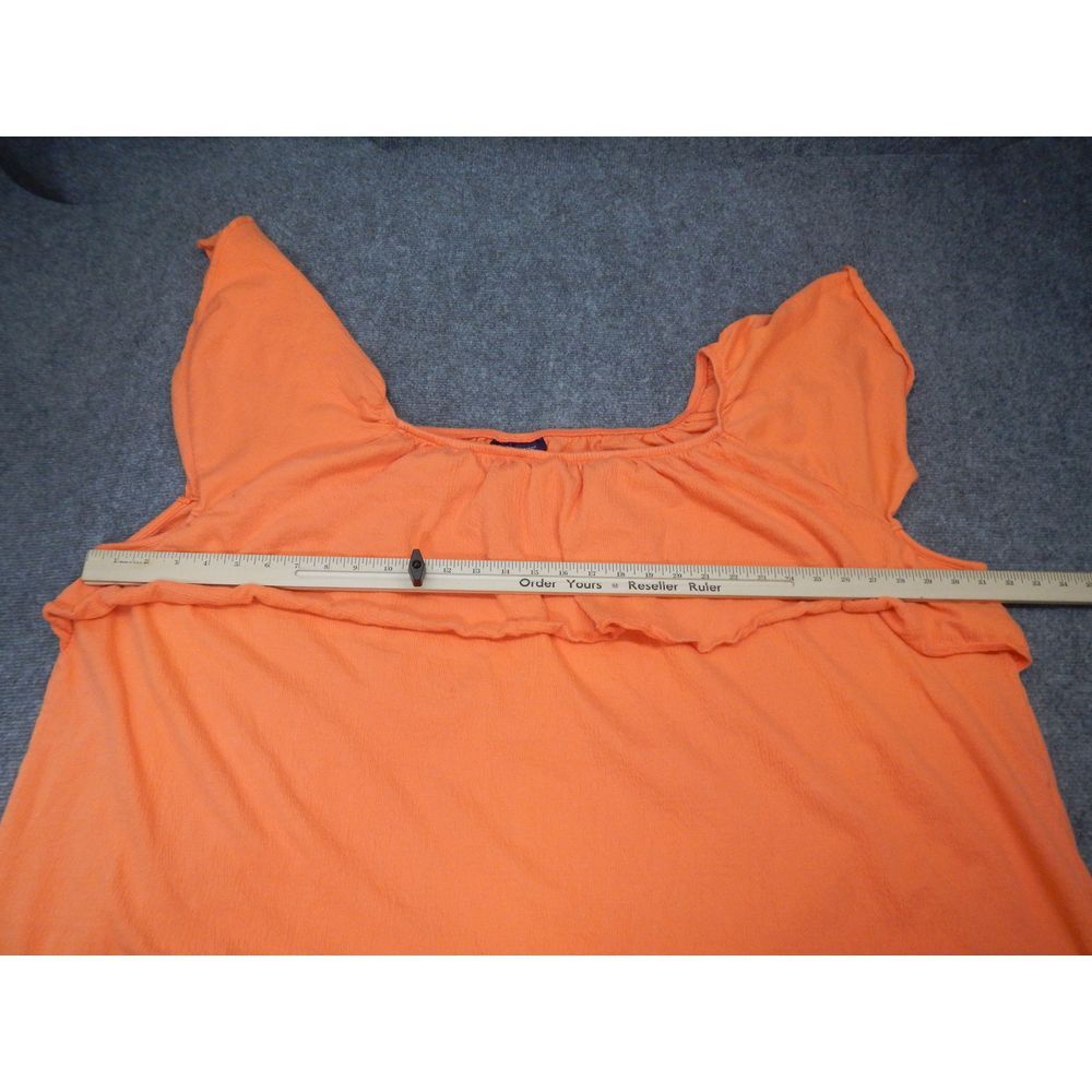 Roaman's Orange Ruffle Tunic Top - Picture 6 of 11
